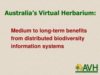 Australia’s Virtual Herbarium: