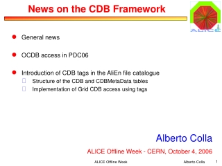 News on the CDB Framework