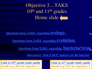 Objective 3…TAKS   10 th  and 11 th  grades    Home slide