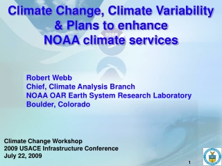 Climate Change, Climate Variability &amp; Plans to enhance  NOAA climate services