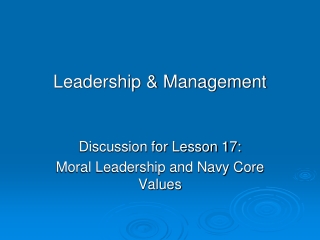 Leadership &amp; Management