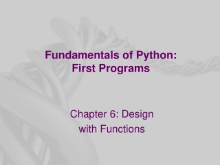 Fundamentals of Python: First Programs