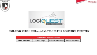 SKILLING RURAL INDIA – ADVANTAGES FOR LOGISTICS INDUSTRY