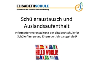 Schüleraustausch und Auslandsaufenthalt