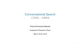 Conversational Search CORIA – EARIA