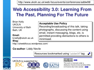 Web Accessibility 3.0: Learning From The Past, Planning For The Future