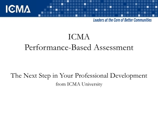ICMA  Performance-Based Assessment