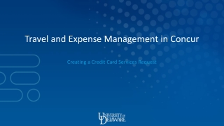 Creating a  Credit Card Services Request