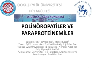 POLİNÖROPATİLER VE PARAPROTEİNEMİLER