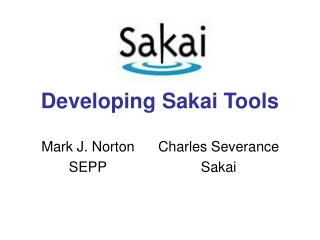 Developing Sakai Tools