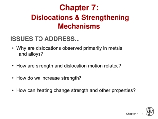 Chapter 7:   Dislocations &amp; Strengthening Mechanisms