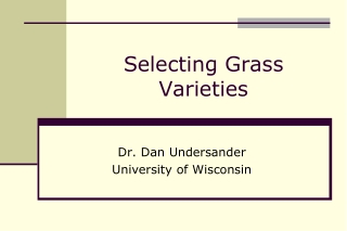 Selecting Grass Varieties