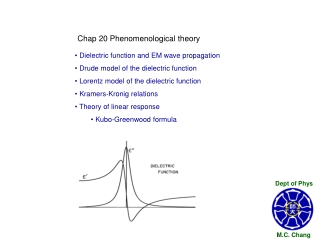 Chap 20 Phenomenological theory