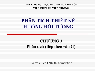 PHÂN TÍCH THIẾT KẾ  HƯỚNG ĐỐI TƯỢNG