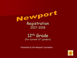 Registration  2017-2018 12 th  Grade (For current 11 th  graders)