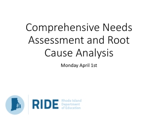 Comprehensive Needs Assessment and Root Cause Analysis