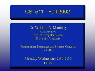 CSI 511 - Fall 2002