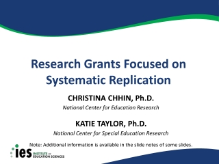 Research Grants Focused on Systematic Replication