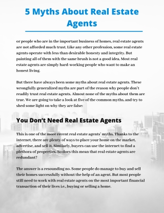 5 Myths About Real Estate Agents