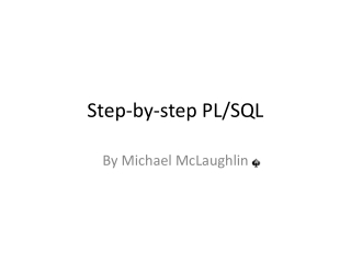 Step-by-step PL/SQL