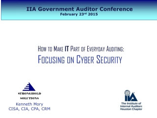 IIA Government Auditor Conference February 23 rd  2015