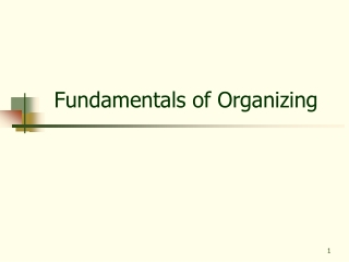 Fundamentals of Organizing