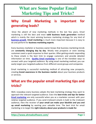 What are some popular email marketing tips and tricks?