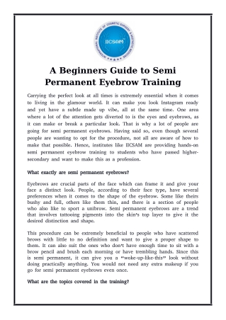 A Beginners Guide to Semi Permanent Eyebrow Training