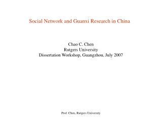 Social Network and Guanxi Research in China