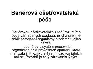 Bariérová ošetřovatelská péče