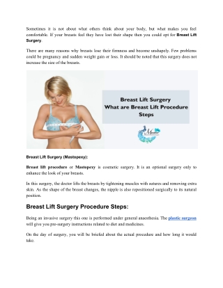 What is a Breast Lift Cost in Ahmedabad