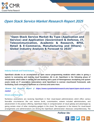 Open Stack Service Market  - Global Industry Analysis & Forecast To 2025
