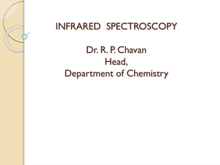 INFRARED SPECTROSCOPY Dr. R. P. Chavan Head, Department of Chemistry