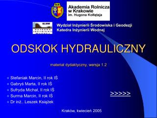 ODSKOK HYDRAULICZNY materiał dydaktyczny, wersja 1.2