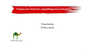 Presented by  Dr Ross James