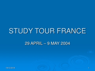STUDY TOUR FRANCE
