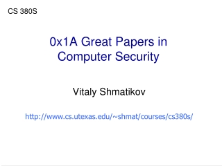 0x1A Great Papers in Computer Security