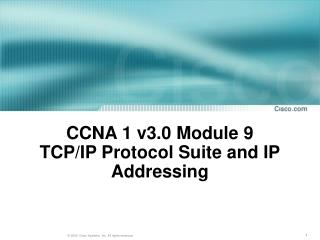 CCNA 1 v3.0 Module 9 TCP/IP Protocol Suite and IP Addressing