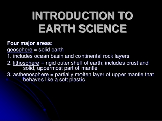 INTRODUCTION TO EARTH SCIENCE