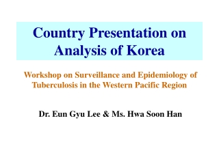 Country Presentation on Analysis of Korea