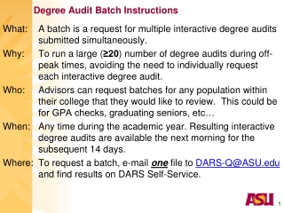 Degree Audit Batch Instructions