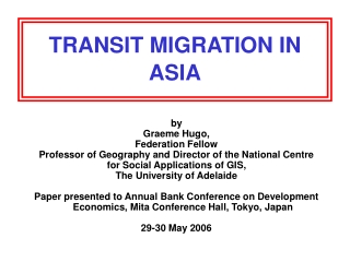 TRANSIT MIGRATION IN ASIA