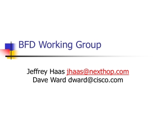 BFD Working Group