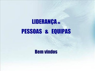 LIDERAN A de PESSOAS EQUIPAS Bem vindos