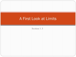 A First Look at Limits