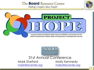 31st Annual Conference Mark Starford 				Molly Kennedy mark@brcenter molly@brcenter