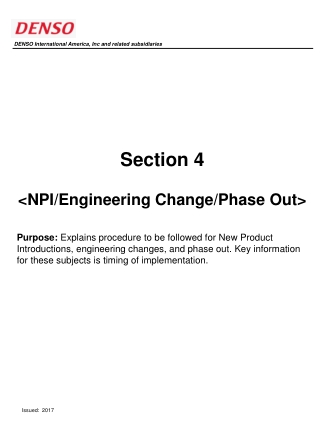 Section 4  &lt;NPI/Engineering Change/Phase Out&gt;