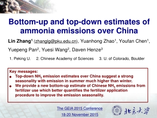 Bottom-up and top-down estimates of ammonia emissions over China