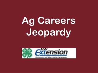 Ag Careers Jeopardy