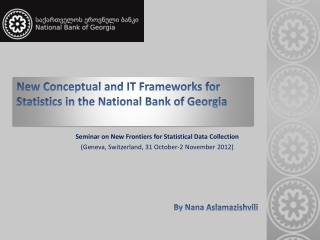 New Conceptual and IT Frameworks for Statistics in the National Bank of Georgia